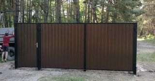 Купить распашные ворота из профнастила Ялта, цена от 2784 руб.